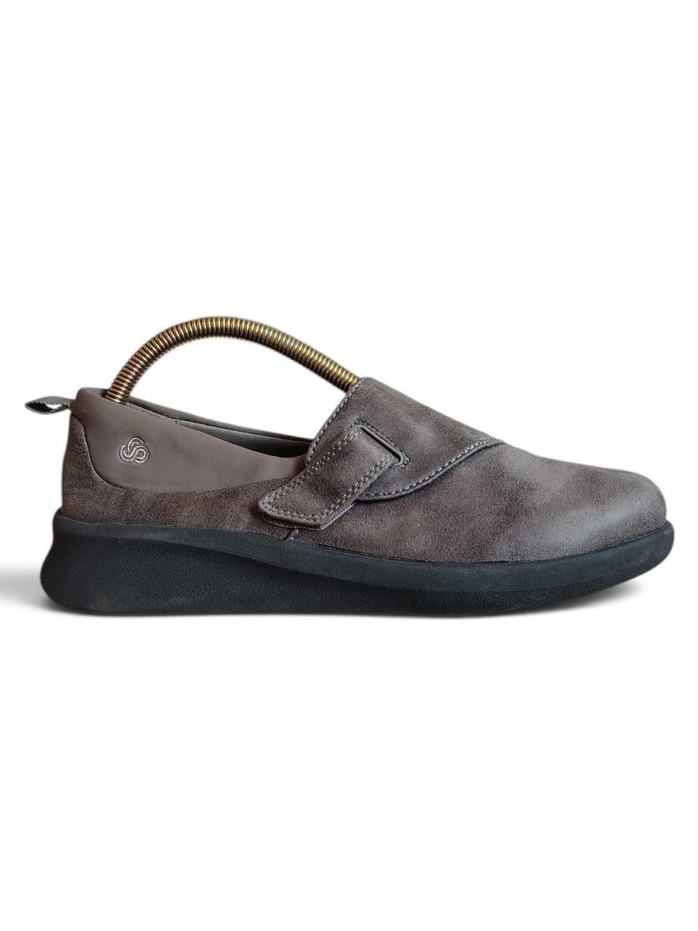 Clarks Cloudsteppers Sillian 2.0 Ease Grey Walking Shoes Hook Loop Womens 6.5M